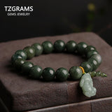 Jade Pixiu Bracelet Men Women Beads Jewelry