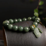 Jade Pixiu Bracelet Men Women Beads Jewelry