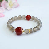 Jade Red Agate Tiger's Eye Couple Bracelet YBR1021