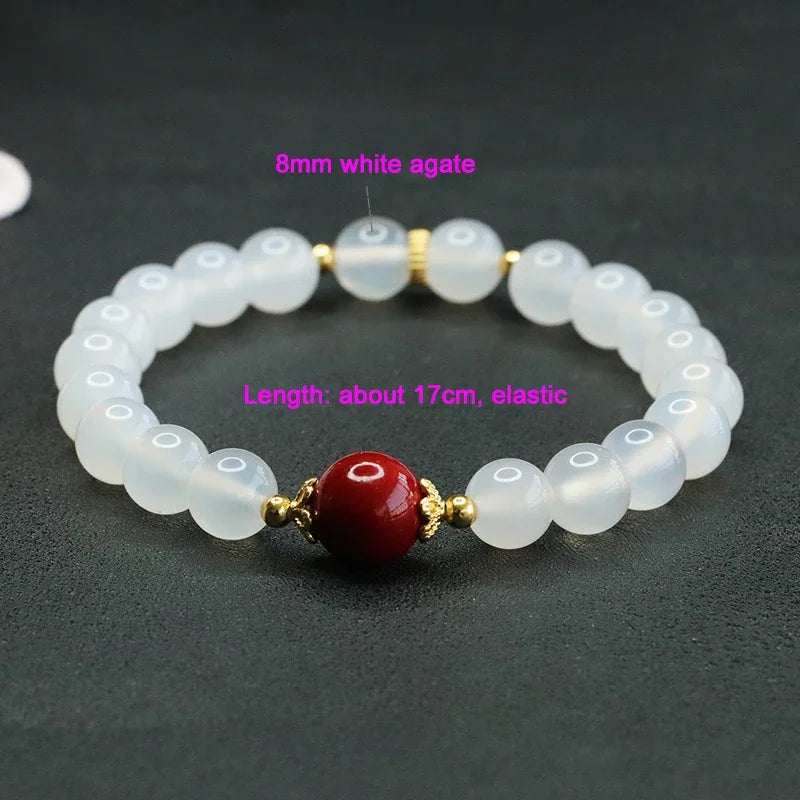 Jade Red Agate Tiger's Eye Couple Bracelet YBR1021