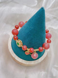 Jade Red Agate Peach Bracelet Adjustable Bangle Charm