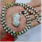 Jade Stone Pendant Men Women Charm Necklace Beads