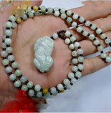 Jade Stone Pendant Men Women Charm Necklace Beads