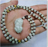 Jade Stone Pendant Men Women Charm Necklace Beads