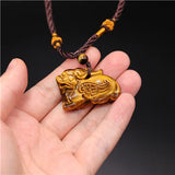 Jade Stone Pixiu Pendant Tiger Eye Necklace for Women Men