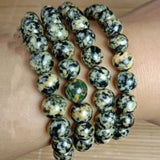 Natural Jade Tibetan Jade Medicine Wang Shi Boutique Golden Flower Bead Bracelet