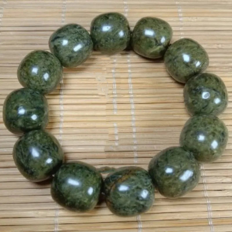 Natural Jade Tibetan Medicine King Stone Bead Bracelet
