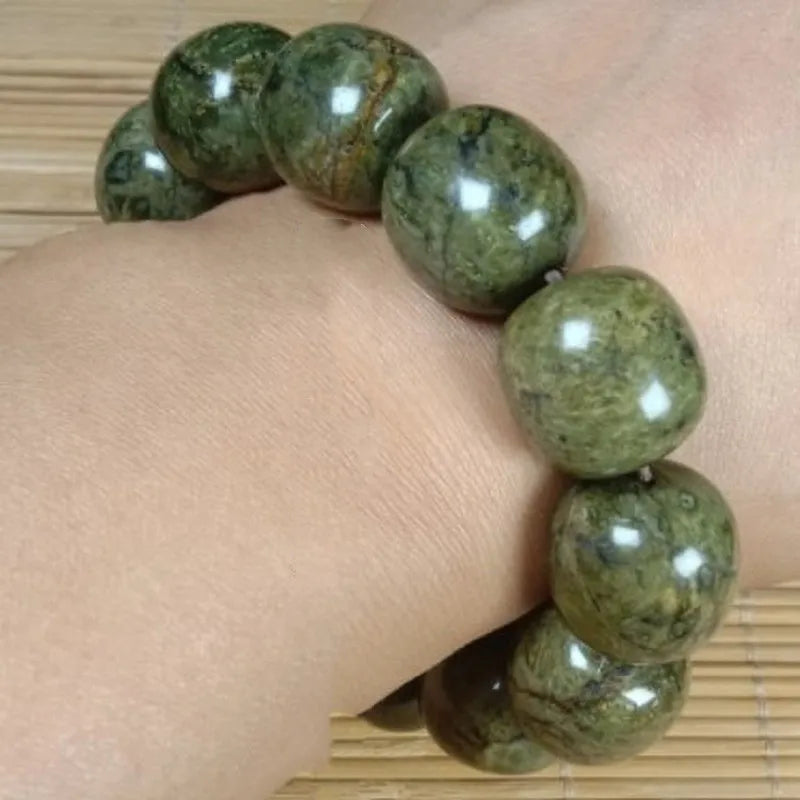 Natural Jade Tibetan Medicine King Stone Bead Bracelet