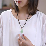 Jadeite Zodiac Rabbit Pendant Light Green Women's Charms Jewelry