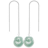Jadeite Water Dragons Ear Line S925 Silver Ice Jade Women's Drop
