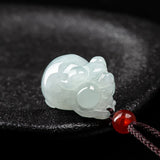 Jadeite A-goods Zodiac Pig Pendant Ice Jade Necklace Charms Jewelry