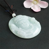 Natural Jadeite Avalokitesvara Head Statue Pendant Men Women Jewelry