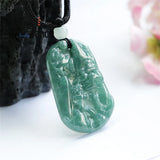 Natural Jadeite Water Carving Landscape Pendant Charm Jewelry