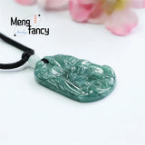 Natural Jadeite Water Carving Landscape Pendant Charm Jewelry