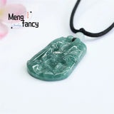 Natural Jadeite Water Carving Landscape Pendant Charm Jewelry