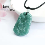 Natural Jadeite Water Carving Landscape Pendant Charm Jewelry