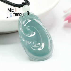 Natural Jadeite Water Ruyi Pendant Men Women Jewelry Holiday Gift