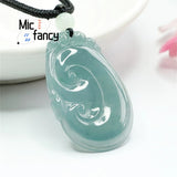 Natural Jadeite Water Ruyi Pendant Men Women Jewelry Holiday Gift
