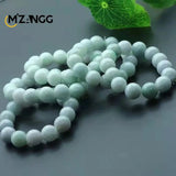 Natural Jadeite Bracelet Jadeite Bangle Round Beads Elastic Beaded Bracelets