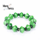 Natural Jadeite Dry Green Abacus Bead Bracelet Charms Men Women Jewelry