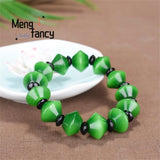 Natural Jadeite Dry Green Abacus Bead Bracelet Charms Men Women Jewelry