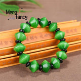Natural Jadeite Dry Green Abacus Bead Bracelet Charms Men Women Jewelry