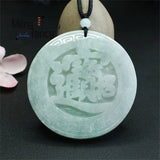 Natural Jadeite Full Green Round Signboard Treasure Seeking Pendant