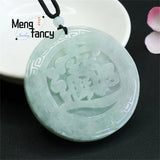 Natural Jadeite Full Green Round Signboard Treasure Seeking Pendant