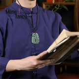 Jadeite God Of Wealth Pendant Charms Jade Jewelry Engraver Amulet Mascots