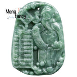 Jadeite God Of Wealth Pendant Charms Jade Jewelry Engraver Amulet Mascots
