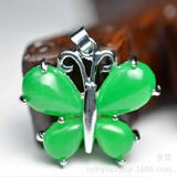 Green Jade Butterfly Pendant National Style Meditation Beaded Cuff