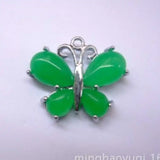 Green Jade Butterfly Pendant National Style Meditation Beaded Cuff
