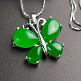 Jadeite Green Jade Butterfly Lucky Rope Pendant Chakra Calming Gift