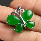 Jadeite Green Jade Butterfly Lucky Rope Pendant Chakra Calming Gift