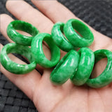 Natural Jadeite Hand Carved Jade Ring Boutique Healing Jewelry Men Women