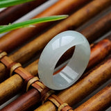 Natural Jadeite Hand Carved Jade Ring Boutique Healing Jewelry Men Women