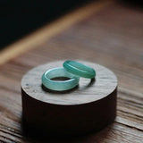 Natural Jadeite Hand Carved Jade Ring Boutique Healing Jewelry Men Women