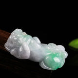 Natural Jadeite Hand-carved Brave Jade Pendant Necklace Gift