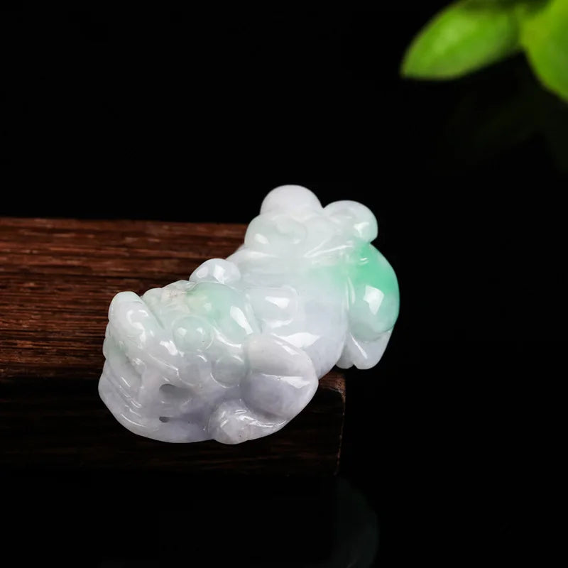Natural Jadeite Hand-carved Brave Jade Pendant Necklace Gift