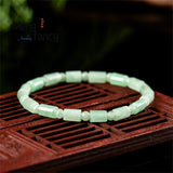 Natural Jadeite Ice Fortune Beads Bracelet Retro Jewelry Couple Charms