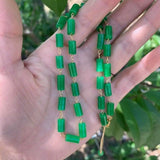 Jadeite Jade Beads Necklace 18in Bohemia National Style Relief Beaded Pray