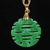 Natural Jadeite Lucky Amulet Pendant Necklace Blessing Gift