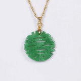 Natural Jadeite Lucky Amulet Pendant Necklace Blessing Gift