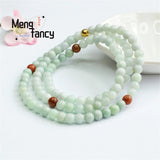 Natural Jadeite 108 Beads Necklace Bracelet Fine Jewelry