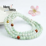 Natural Jadeite 108 Beads Necklace Bracelet Fine Jewelry