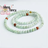 Natural Jadeite 108 Beads Necklace Bracelet Fine Jewelry