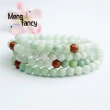 Natural Jadeite 108 Beads Necklace Bracelet Fine Jewelry