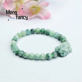 Natural Jadeite Pixiu Bracelet Charms Retro Personalized Jewelry