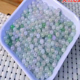 Natural Jadeite Scattered Beads Ice Green Bashan Jade Semi-Finished Products