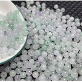 Natural Jadeite Scattered Beads Ice Green Bashan Jade Semi-Finished Products